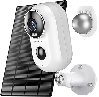 ZUMIMALL 2K Solar Camera Security Outdoor, Solar Powered Battery Operated Wireless FHD Outside Surveillance Camera for Home Security, Night Vision, PIR Motion Detection, IP66 Waterproof, 2.4G WiFi