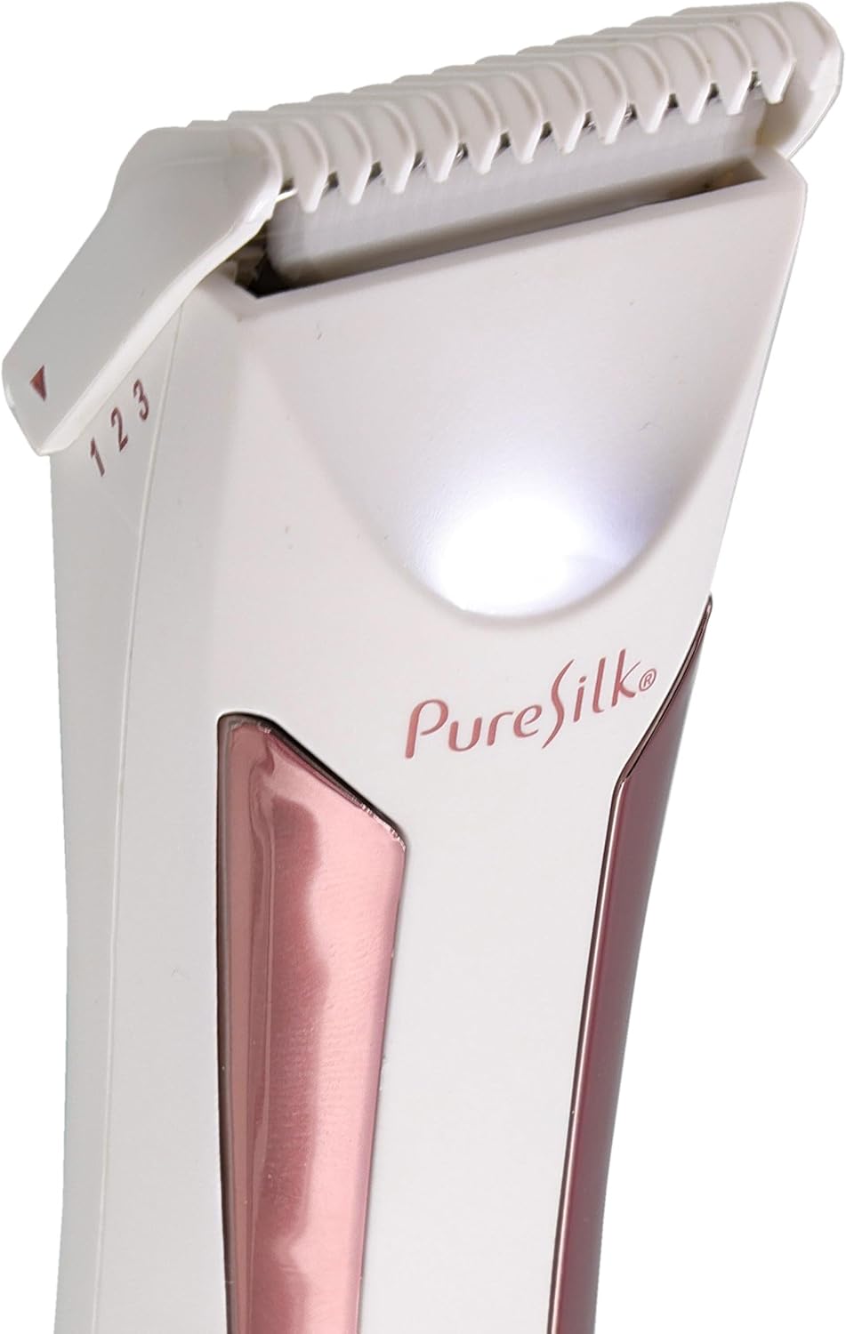 Pure Silk Body Hair Trimmer for Women, Rechargeable Women’s Trimmer for Body Hair with 4 Guide Combs, Hypoallergenic and Heat-Resistant Ceramic Blades, LCD Screen, Built in Light, Waterproof