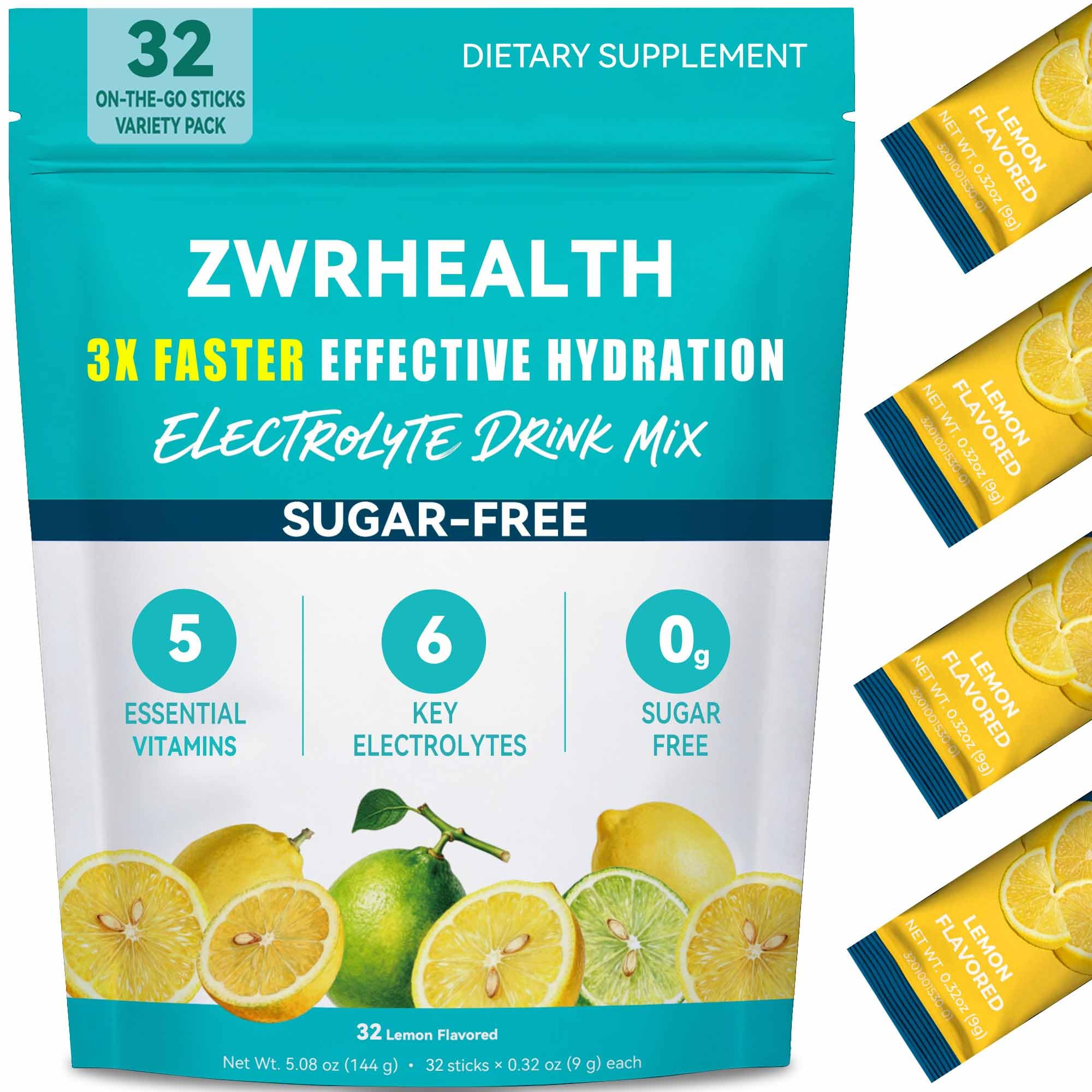 Electrolytes Powder Packets, Sugar Free Hydration Packets, 4 Flavors Liquid Daily IV Electrolyte Drink Mix, Instantly Hydrating & Party Recovery with 6 Electrolytes & 5 Vitamins, 16 Servings — Amazon image 10