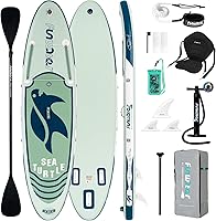 Vista 12 de FunWater Inflatable Stand Up Paddle Board with Premium SUP Paddleboard Accessories, Anti-Slip EVA Deck, 11'6''/11'/10'6'' Paddle Boards for Adults &