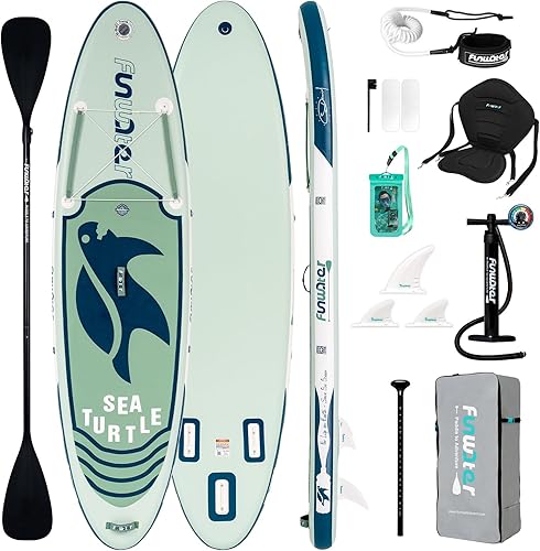 Vista 106 de FunWater Inflatable Stand Up Paddle Board with Premium SUP Paddleboard Accessories, Anti-Slip EVA Deck, 11'/10'6'' Paddle Boards for Adults & Youth
