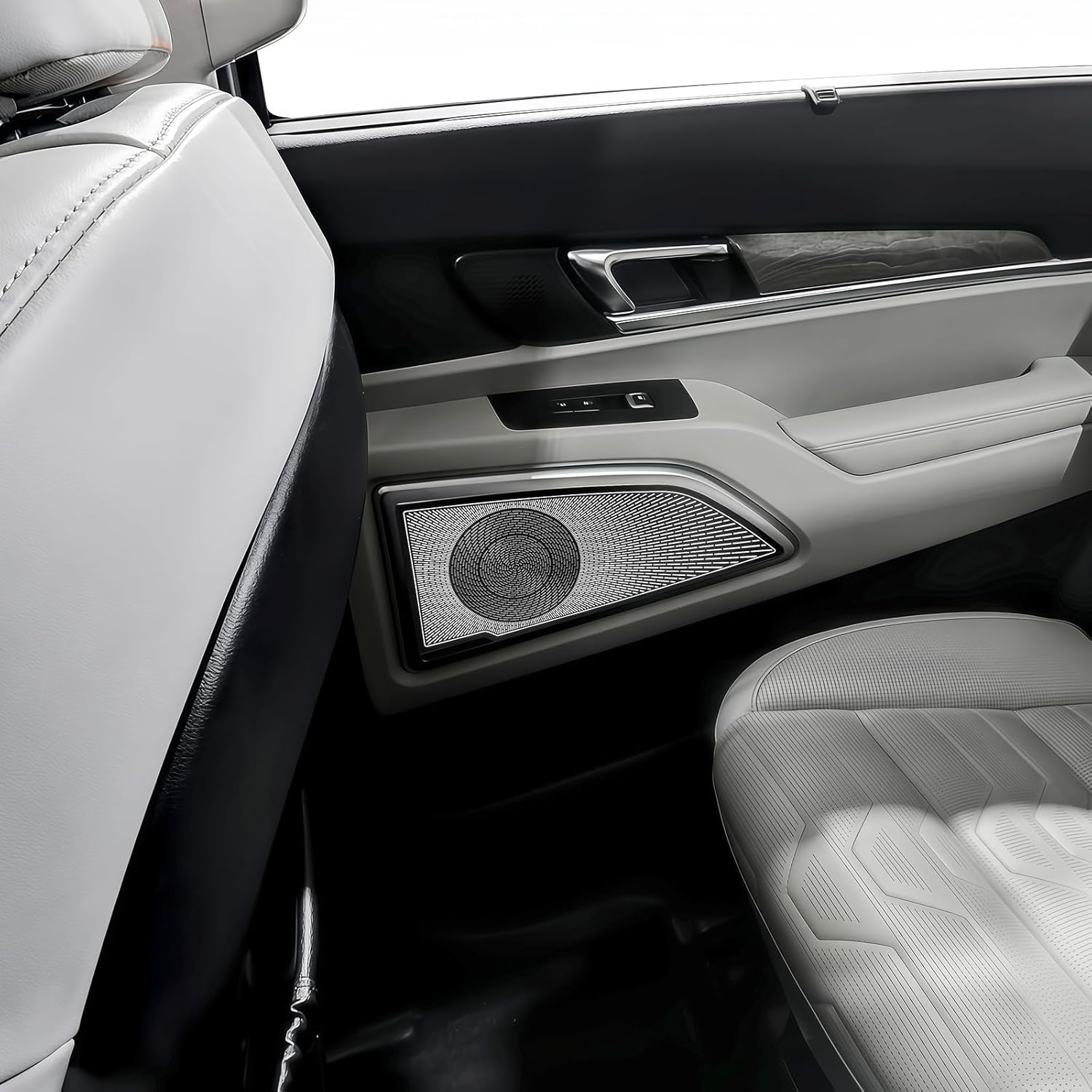 Stainless Steel Chrome Car Interior Door Cover Trim Frame Protective Compatible with Kia Telluride 2020-2025 Accessories (Black)