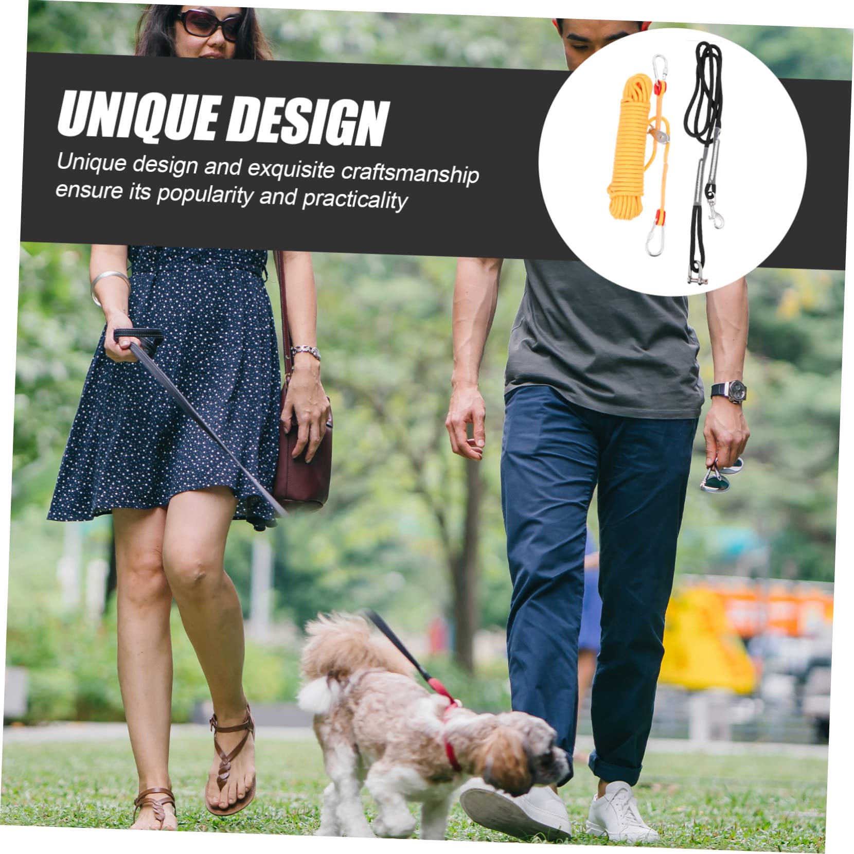 POPETPOP Cadena Resistente para Perros con Cable Runner para Camping Cuerda de Nylon Duradera para Control Seguro y Comodidad Paseos
