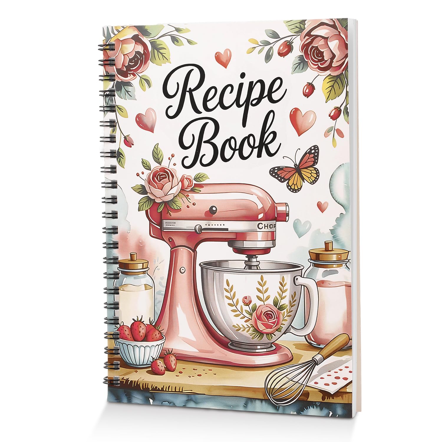 ZYNTAVA Recipe Book for Own Recipes, A5 Blank Recipe Book for 100 Pages, Personalised Cookbook to Write Your Own Recipe Book, Cooking Gifts for Women Girls, Family, Cooking Lover (Black and White)