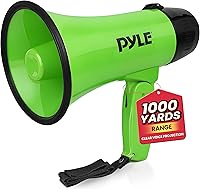 Vista 11 de Pyle megáfono altavoz compacto, funciona con baterías, sirena alarma, control de volumen (pmp20)
