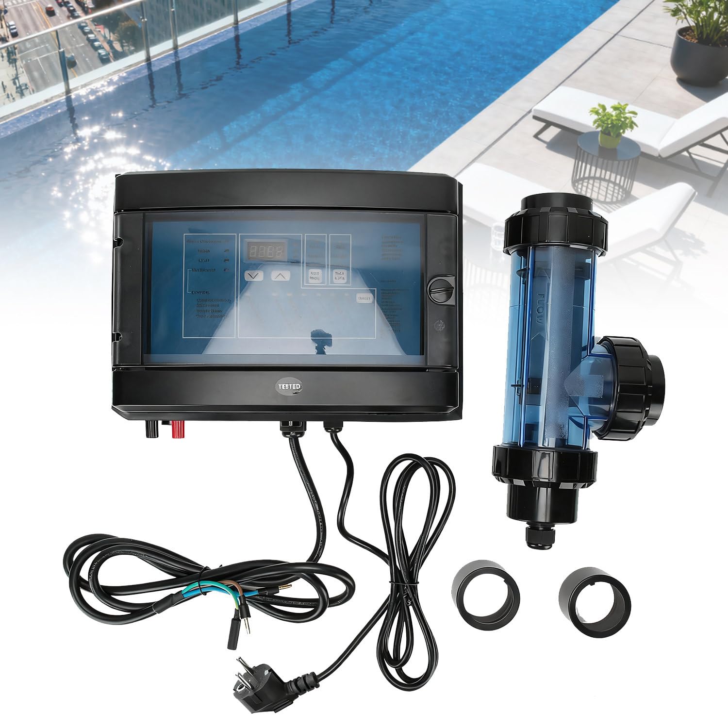 Electrolizador de cloración Salina para Piscinas, múltiples Niveles de producción de Cloro, generador de Cloro salino, electrolizador de Cloro de 15/20/30/50 g/h para Piscinas X50CL