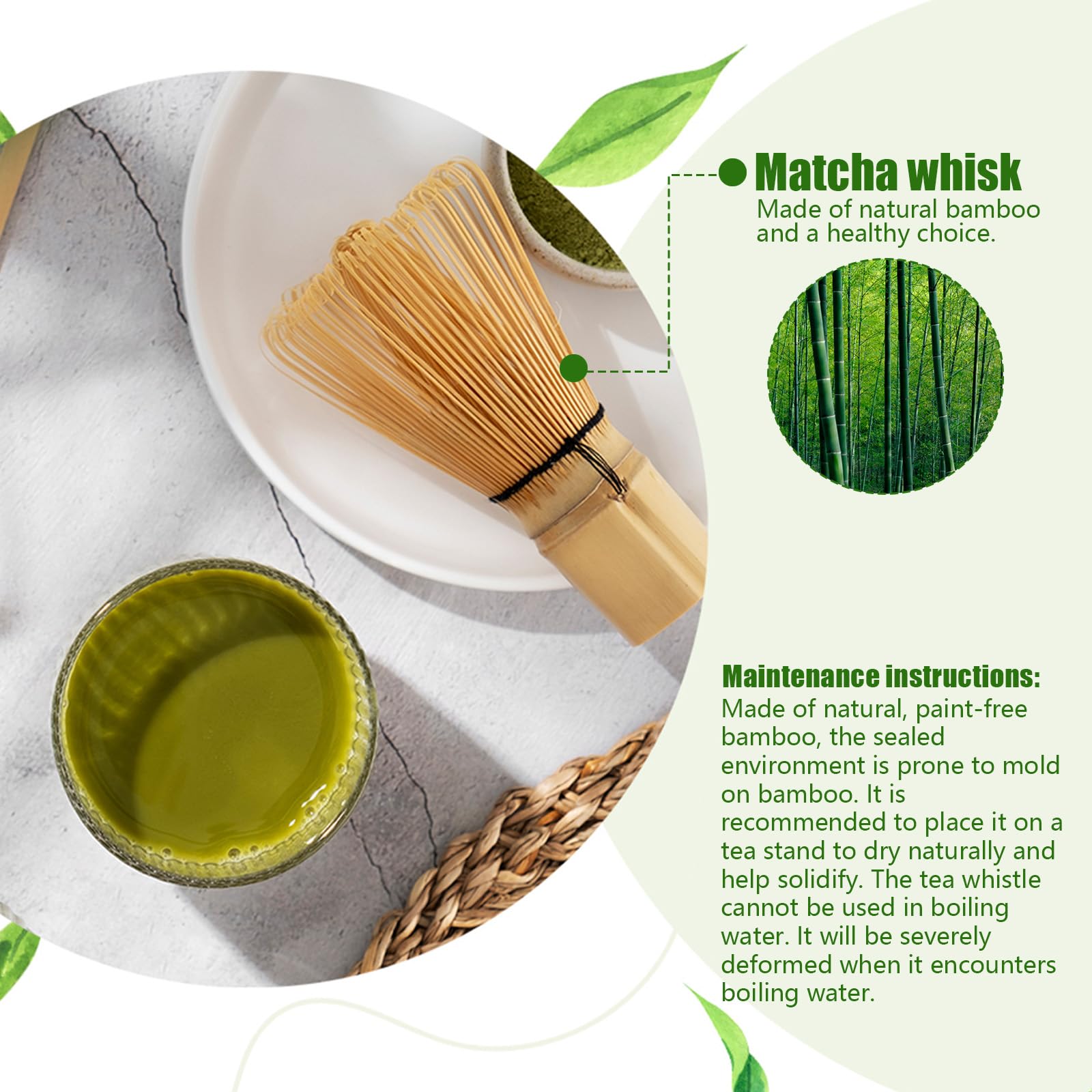 Lot de 5 pièces à thé matcha avec balai à matcha, porte-pinceaux à thé en céramique, fouet en bambou, porte-balais en céramique, accessoires pour matcha japonais, coffret cadeau Lot de 5 pièces à thé matcha avec balai à matcha, porte-pinceaux à thé en céramique, fouet en bambou, porte-balais en céramique, accessoires pour matcha japonais, coffret cadeau