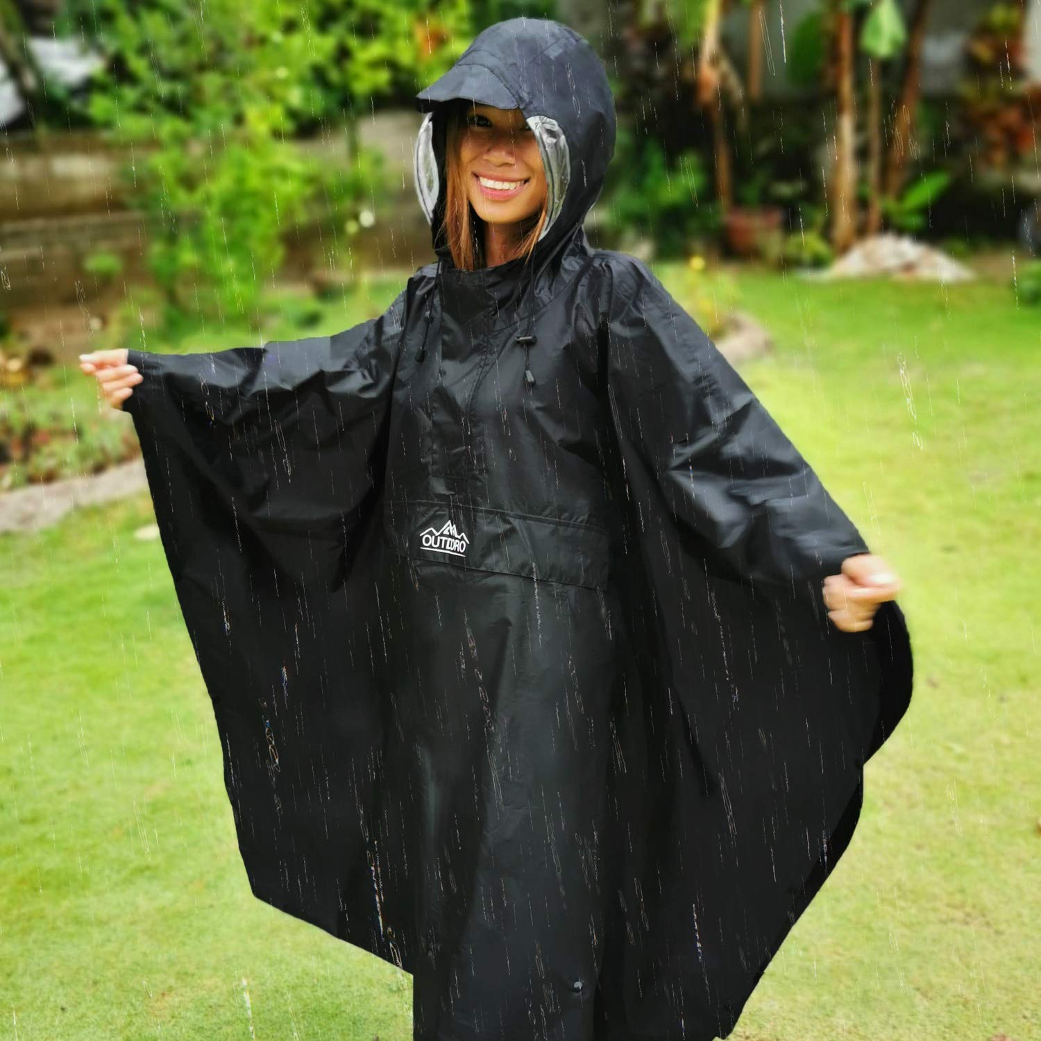 Outdoro RP-10-SW, Poncho de lluvia capa de lluvia chaqueta de lluvia Hombre, 155-195