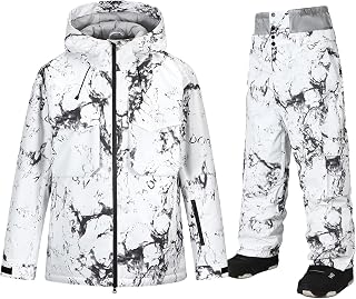 Men's Ski Jacket and Pants Set,Insulation Snowboard Snow Suit