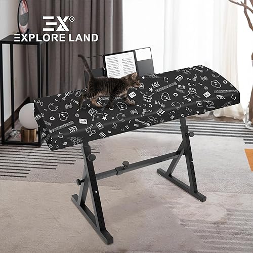 Vista 22 de Explore Land - Cubierta de piano/teclado para 61/88 teclas, con opción de abertura para soporte 2-Negro