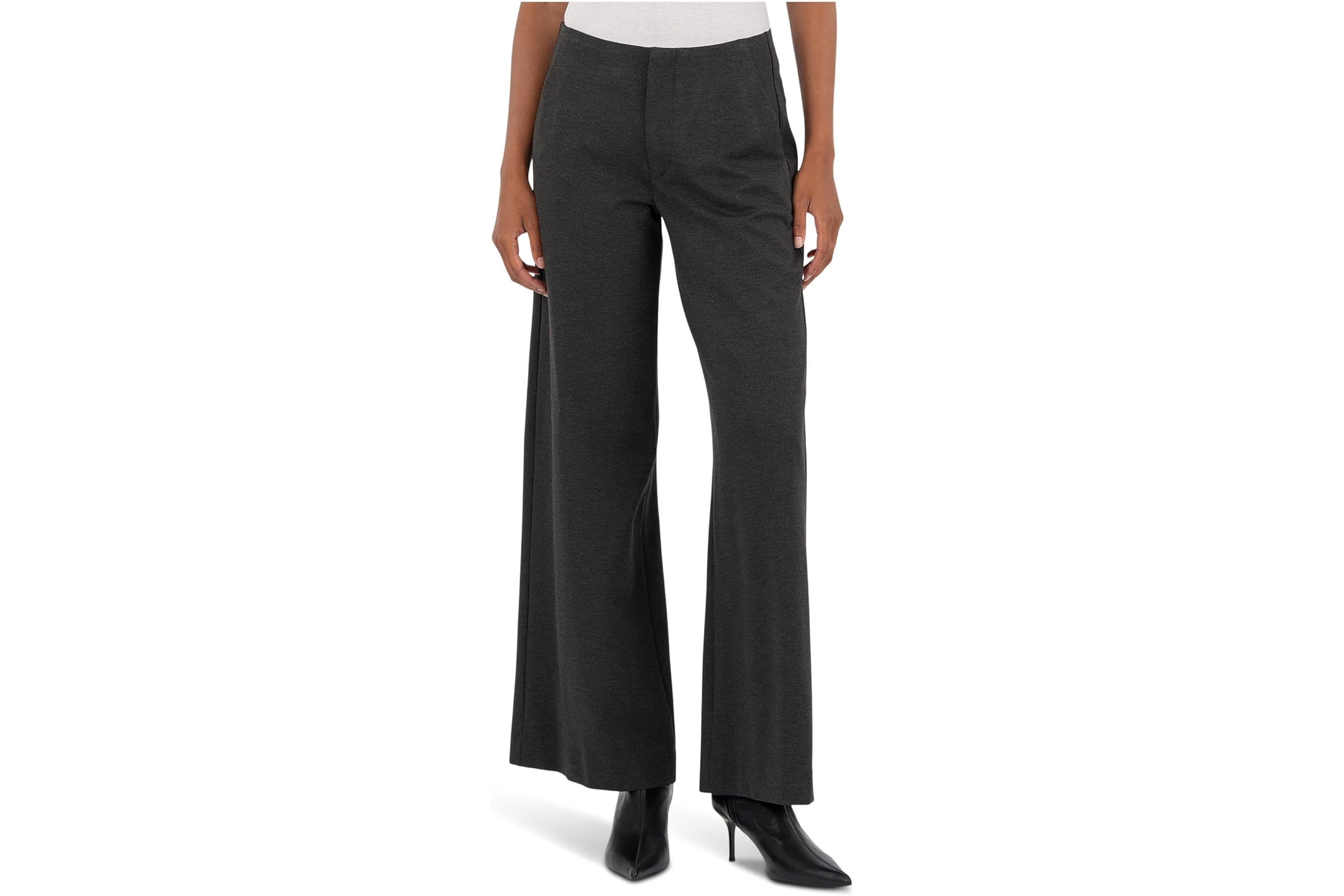 Брюки KUT from the Kloth Meg - Wide Leg Pants With Trouser Pockets In Charcoal