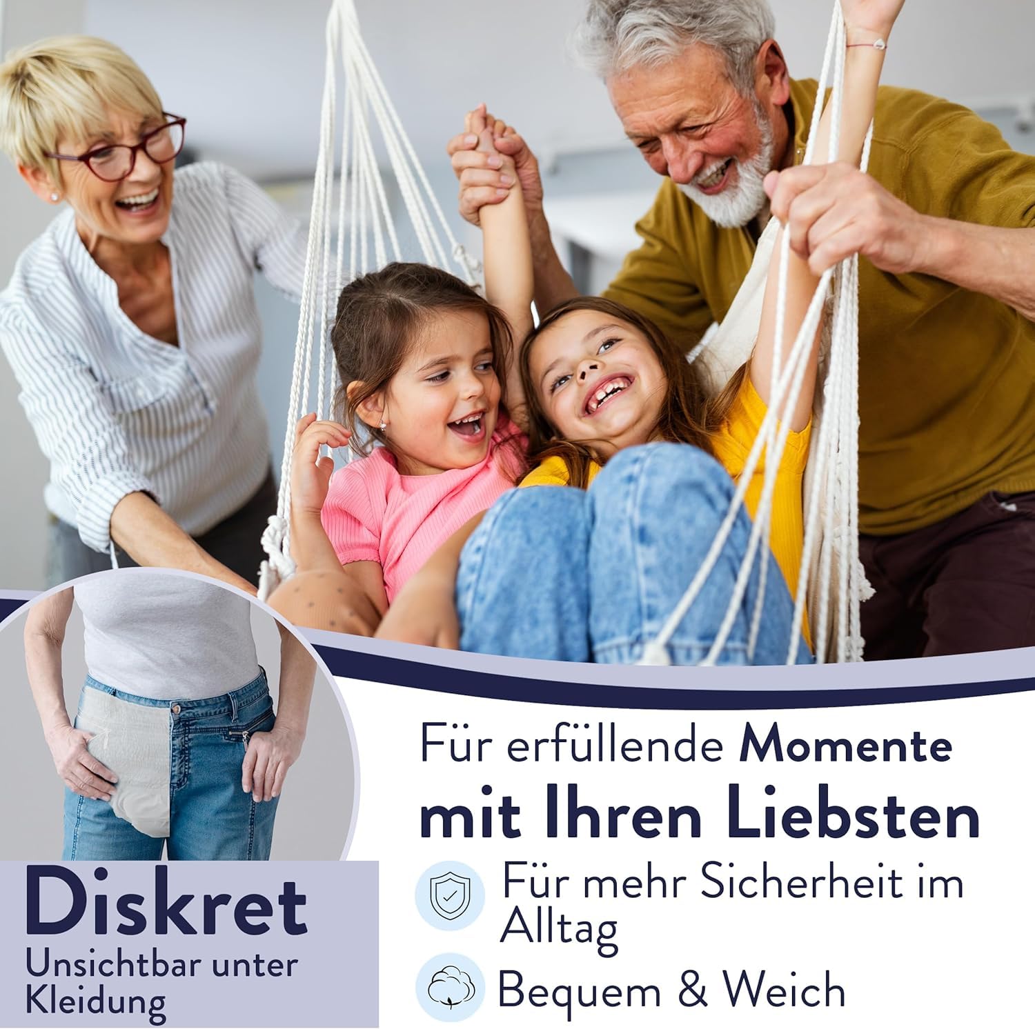 Harmony Care ® Premium Pants MAXI saugstarke Windeln für Erwachsene – diskrete Inkontinenz Pants für Männer und Frauen - extra auslaufsichere Erwachsenen Windel, Gr.M - 8 Stück