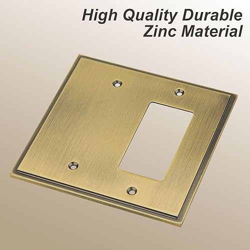 Miniatura 9 de Placa decorativa de pared suave y moderna para interruptor (decorador triple, cobre antiguo)