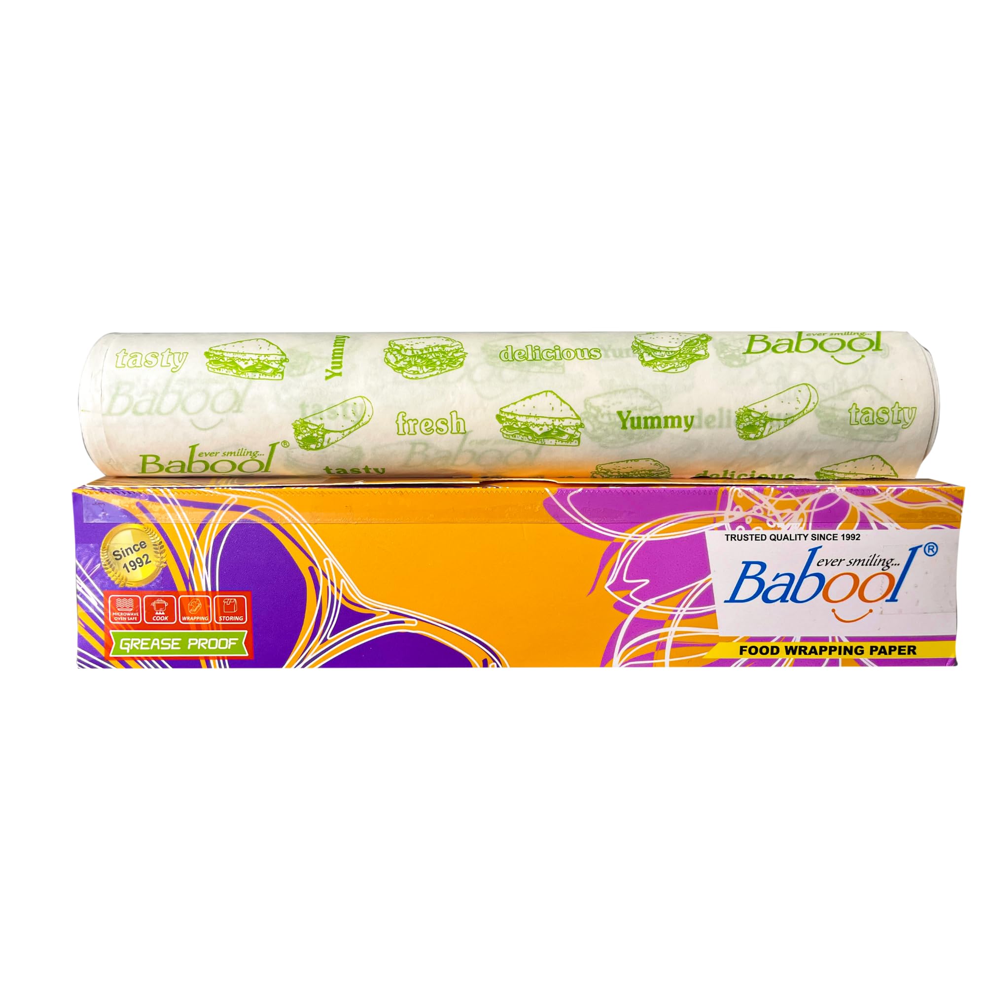Babool Ever Smiling Food Wrappin Paper Eco-Friendly Non-Bleached Non-Wax Butter Paper Parchment Paper Roll for Cooking (290mm (30mtr))