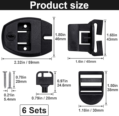 Miniatura 9 de OIIKI 4 juegos de clips para cubierta de bañera de hidromasaje, kit de reparación de pestillo roto, 4 cierres de clip, 4 corredores, 4 llaves con 8