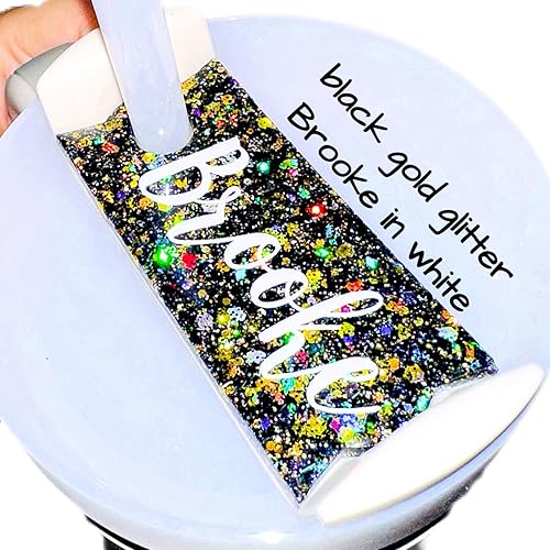 Miniatura 5 de Tumbler Name Tag Plate Topper for H2.0 Stanley Quencher Cup 40oz 30oz 20oz Crystal Rhinestone Custom Name Bling Glitter  Stanley Boot Sleeve Stanley