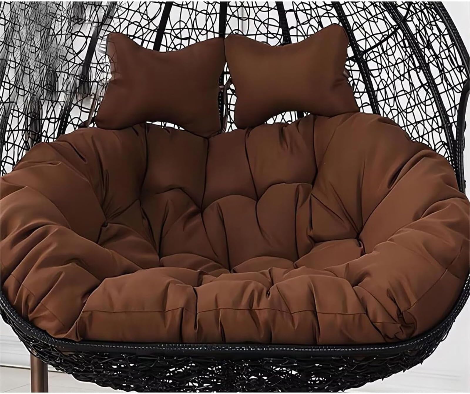 150 x 110cm/59 x 43in Egg Chair Swing Cushion, 2 Person Hanging Egg Chair Cushion Replacement, Double Hanging Basket Chair Cushion(Only Cushion) (P)