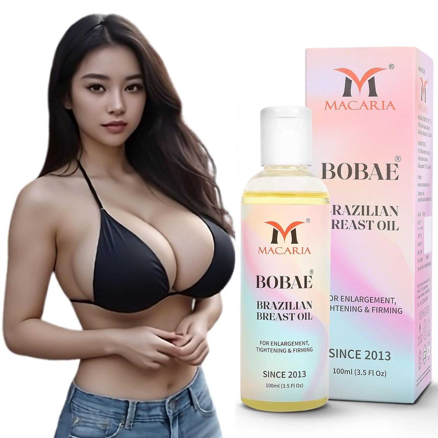 MACARIA Bobae Brazilian Natural Breast Enlargement Oil Plumping Breast Firming Cream Lifting Sagging Firming Breast Cream