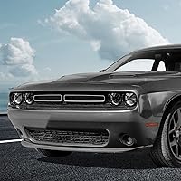 Vista 6 de Cubierta de lámpara de faro delantero para accesorios Challenger, cubierta de biseles de faros delanteros, decoración de luz exterior para Dodge