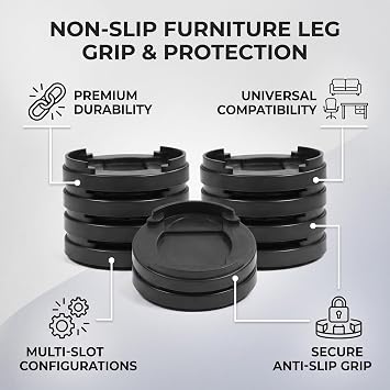 Ausla Furniture Risers 8-Pack, Adjustable Stackable Round Bed Risers, Heavy Duty Plastic, Black