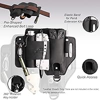 Vista 4 de Topstache Funda multiherramienta de cuero, organizador de cinturón EDC para el trabajo y uso diario, funda Leatherman, organizador de bolsillo EDC