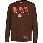 Ultra Game NFL Official Adults Super Soft Game Day Long Sleeve T-Shirt - Unisex, Cleveland Browns, Team Color, Large