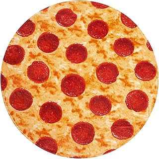 CASOFU Pizzas Blanket, White Elephant Gifts for Adults Teens Kids Men Women, 285 GSM Soft and Comfortable Flannel Realistic Food Blanket Funny Birthday Gag Gifts for Boys and Girls(Flaming, 47 inches)