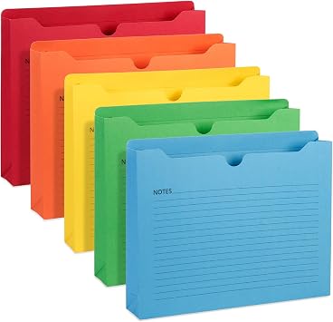 Blue Summit Supplies 25 Expandable File Folders, Letter Size, 2, Lined