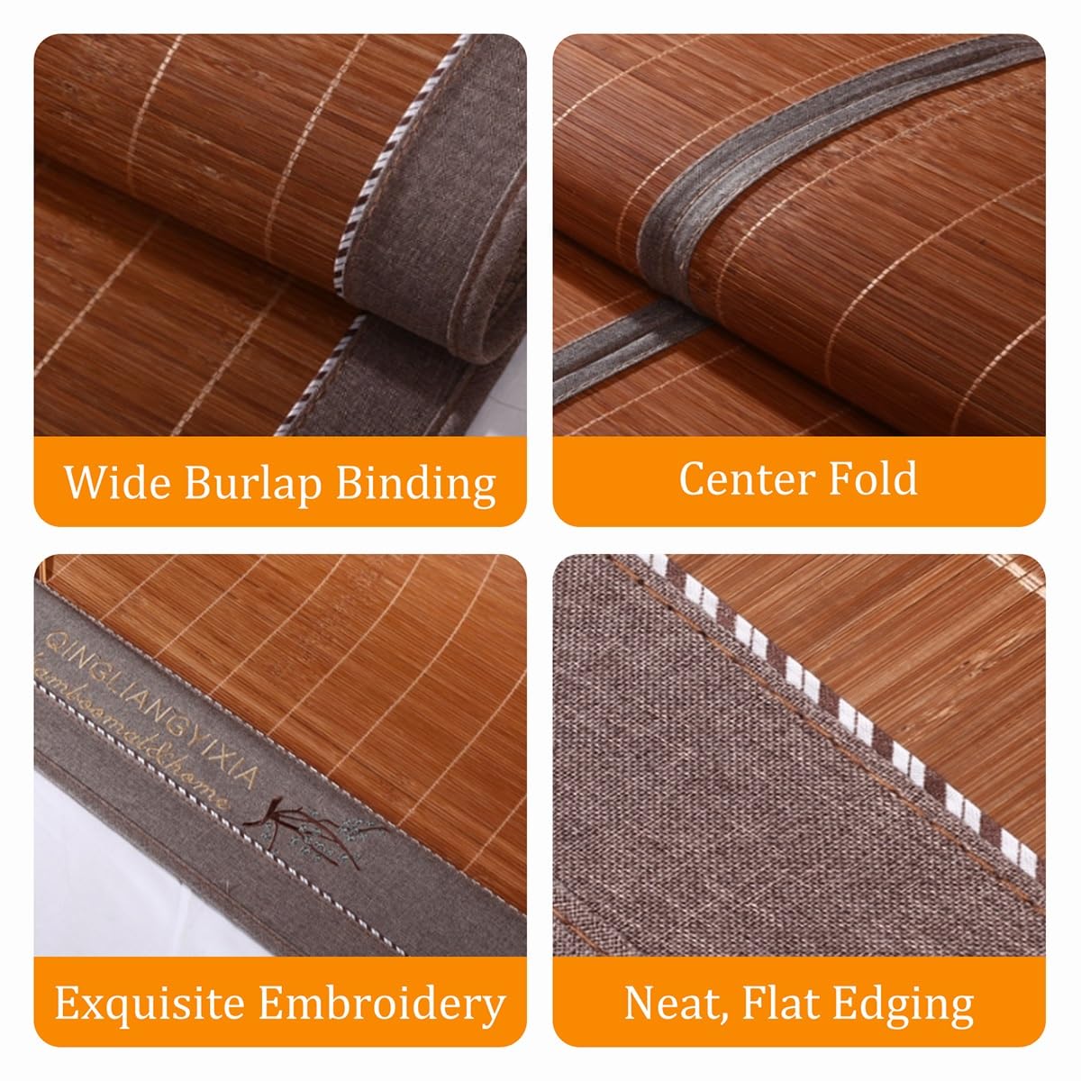 Estera de Bambú Plegable Doble Cara Colchón de Verano Fresco, Esterilla de Ratán Transpirable para Cama Dormitorio, Estera De Bambú Plegable De Doble Cara para Cama,(70 * 190cm/27.5 * 74.8in)