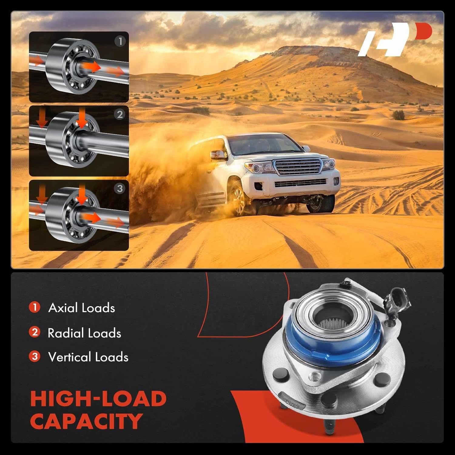 A-Premium 2 x Rear Wheel Bearing and Hub Assembly with ABS & 6-Lug Compatible with Cadillac CTS 2004-2007, SRX 2004-2009, STS 2005-2011