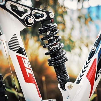DNM Damping 2 System Mountain Bike Rear Shock Rebound/Preload Anodized Aluminum Alloy 6061 Coil Spring 750 lbs - 165mm