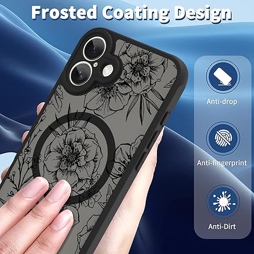 Miniatura 8 de OOK Funda magnética para iPhone 13 Pro compatible con MagSafe Funda delgada mate translúcida negra para iPhone 13 Pro, funda protectora para lente