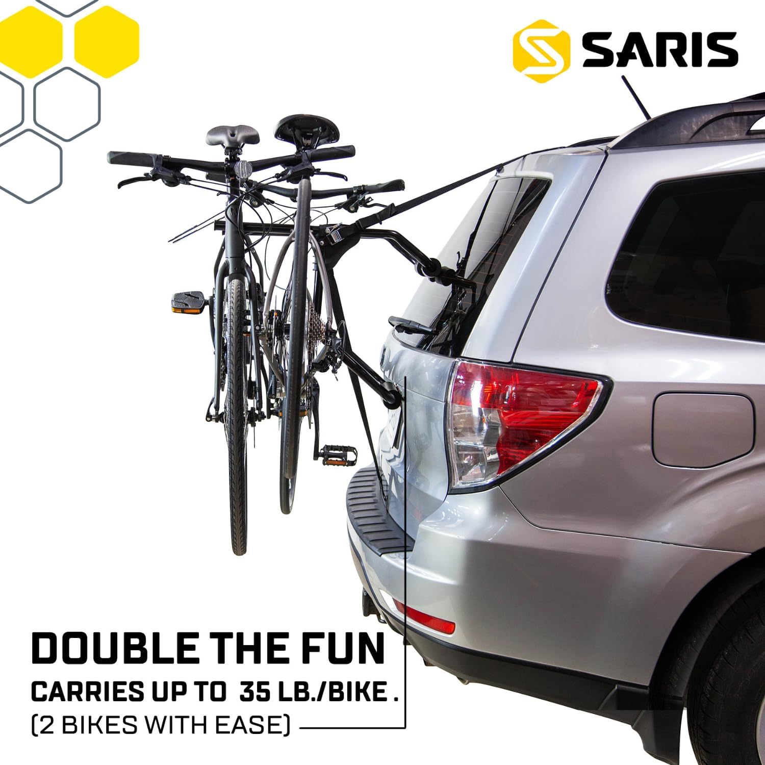 Saris Guardian Trunk Bike Rack – No-Hitch Bicycle Carrier for Car, Sedan, Hatchback, SUV, Van, – Foldable Steel Mount – Easy Installation, American-Made, Fits Up to 3 Bikes (35 lbs Each)