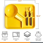 Dinneractive Dining Set for Kids - 3 PC Construction Themed Dinnerware - Tractor Utensils - Toddler Plates - Baby Dishes