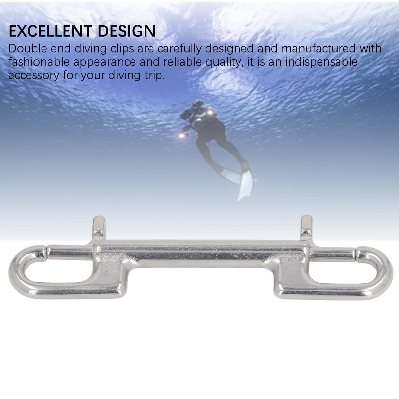 Double Ended Bolt Snap Hook, Wear Diving Double Ended Snap Clips Marine Grade 316 Stainless Steel for BCD