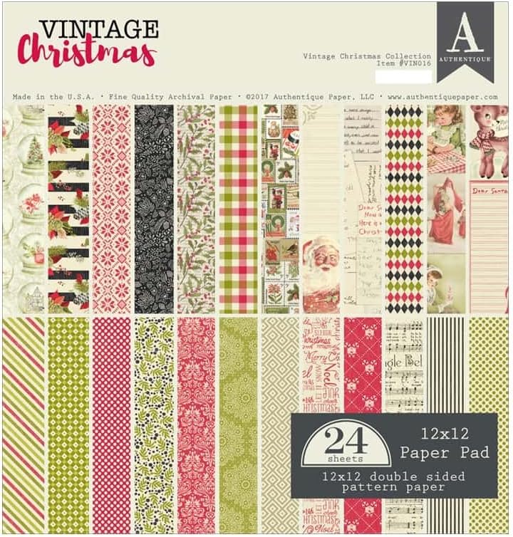 Authentique Vintage Christmas Paper Pad 12x12 VintageChristmas12x12 PaperPad