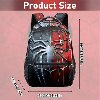 Spider Design Kids Backpack, Durable Backpack for Boys, Waterproof Oxford School Bag for Daily Use, Lightweight Hiking Backpacks for Teens Travel