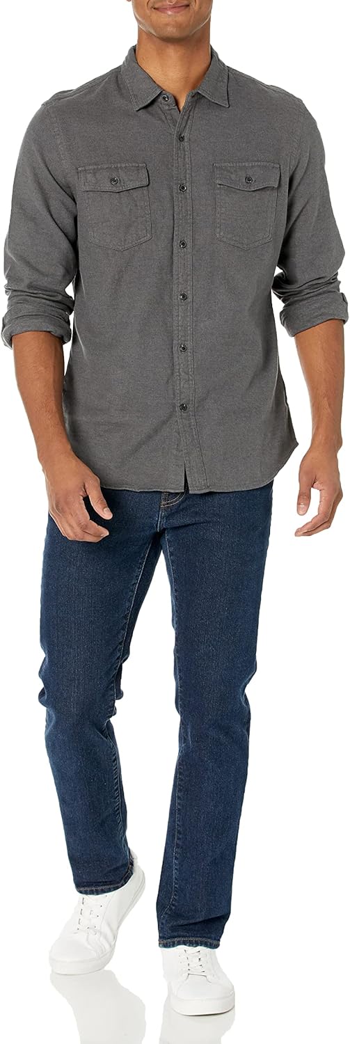 Amazon Essentials Men's Flannel Shirts, Long-Sleeve, Slim-Fit, Two-Pocket, Plaid - Image 5