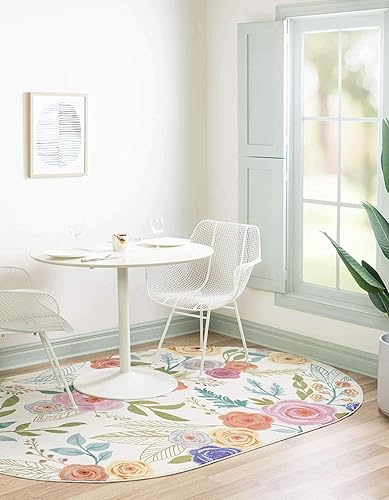 Miniatura 10 de Unique Loom Blossom Collection Ashley - Alfombra de área (2 x 6 pies, color azuloliva)