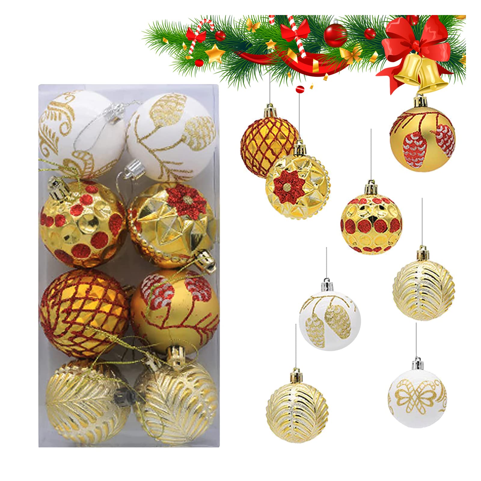 Amazon | 8個入り クリスマス ボール クリスマスツリー デコレーション