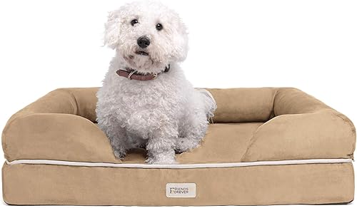 Miniatura 15 de Friends Forever Harper Cama ortopédica de espuma viscoelástica para perro, sofá calmante para mascotas de interior con refuerzo, lavable a máquina,