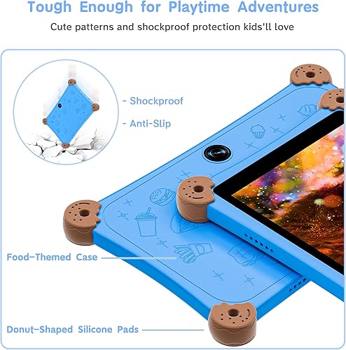 Miniatura 4 de Tablet para niños, tableta Android 13 de 8 pulgadas para niños de 3 a 12 años con KIDOZ preinstalado, almacenamiento de 32 GB, WiFi 6, control