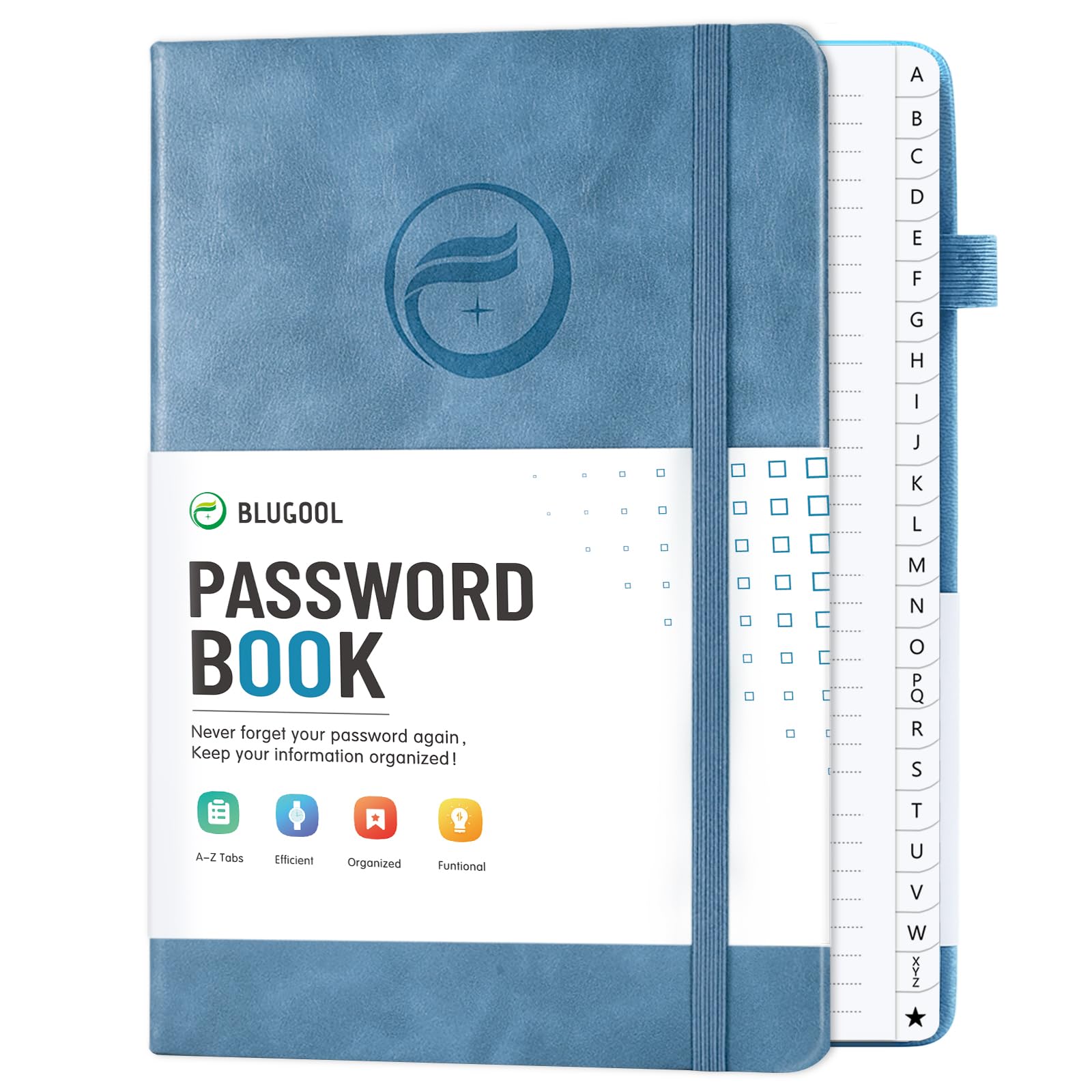 Password Book with Alphabetical Tabs, Hardcover Large Password Keeper, Password Notebook Organizer for Computer and Internet Address Website, Gifts