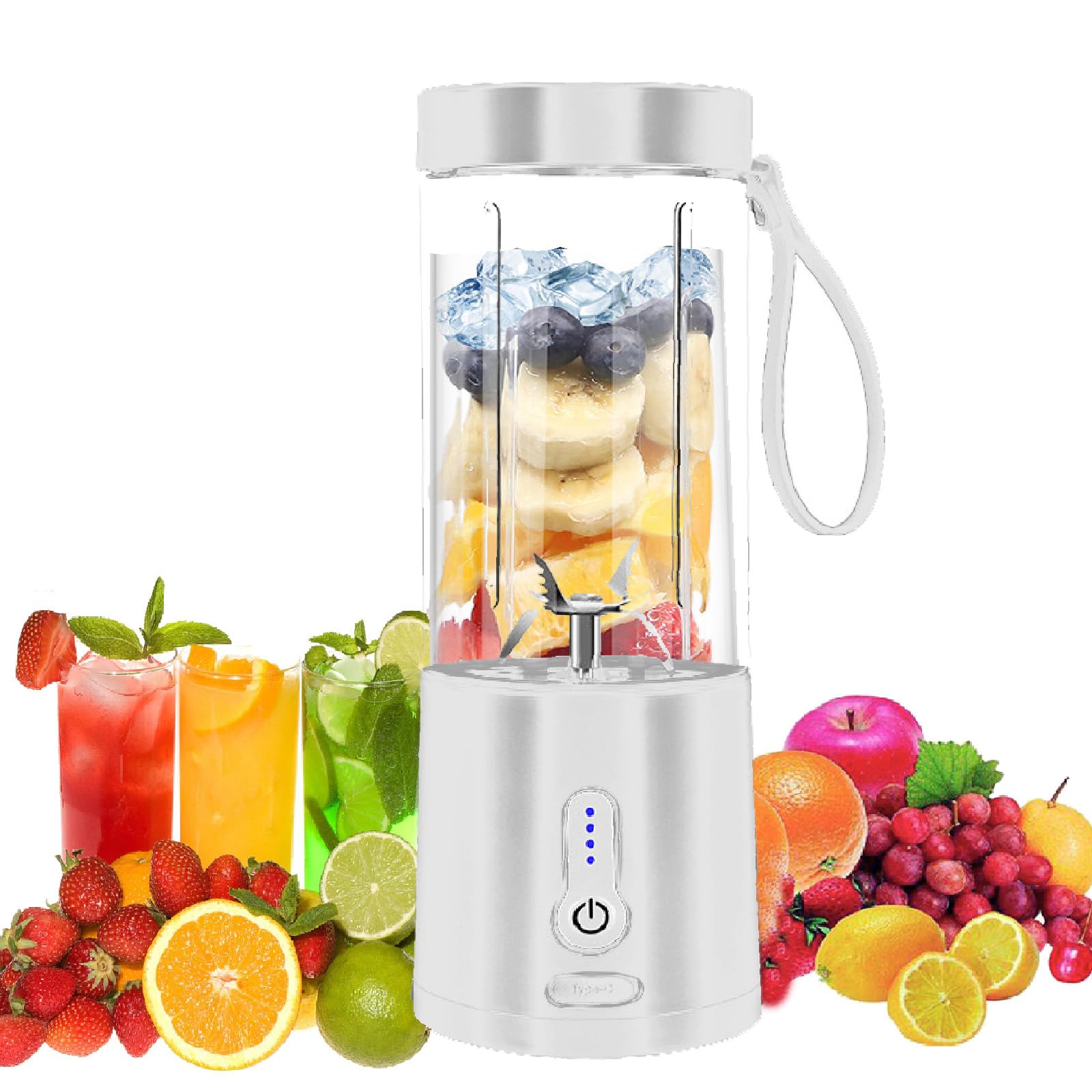 Portable Blender for Smoothies and Shakes, USB-C Rechargeable Mini Blender with 6 Stainless Steel Blades, BPA-Free 20oz Personal Small Mixer for Gym Camping Travel-image-46