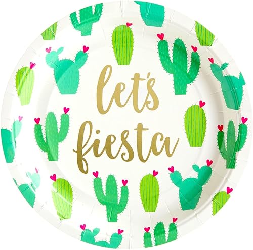 Miniatura 7 de Sparkle and Bash 145 piezas de suministros de fiesta de Let's Fiesta, platos de cactus, servilletas, vasos, cubiertos, mantel para cumpleaños,