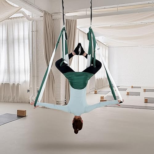 Miniatura 8 de VEVOR Juego de columpio de yoga aéreo, hamaca de yoga de 2.7 yardas, columpio colgante de inversión, equipo de inversión de trapecio con accesorios