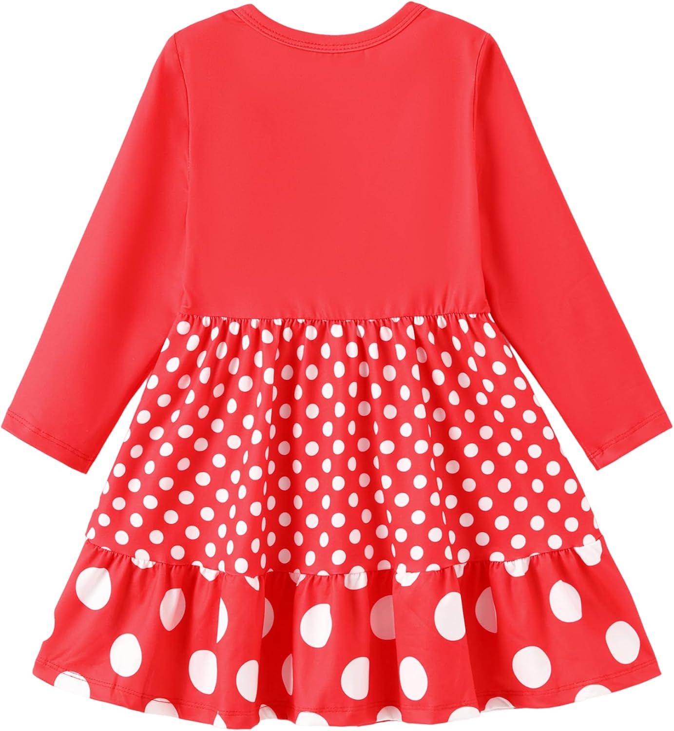 Disney Princess Frozen Elsa Minnie Stitch Floral Toddler Girl Dress A Line Long Sleeve Kids Casual Fall Clothes 2-6 Years - Image 2