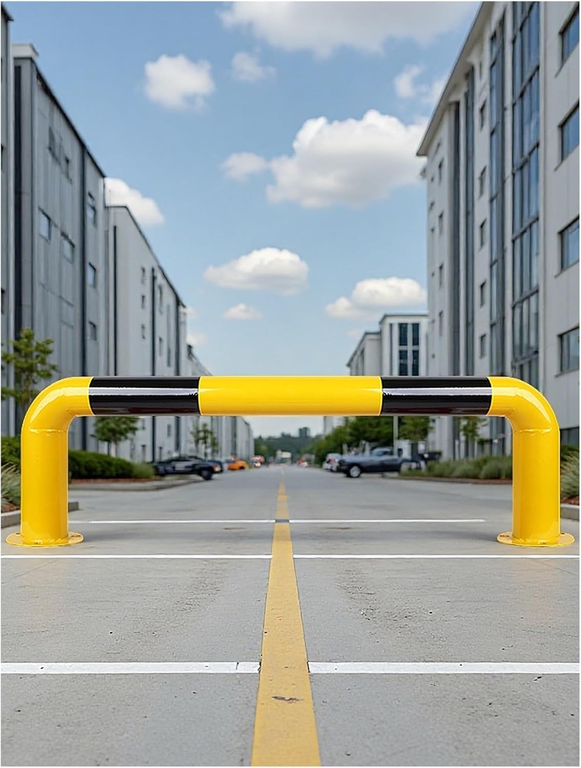Heavy Duty UShaped Vehicle StopperImpactResistant Parking BER with Reflective Tape for Driveway & Garage Safety Durable Car Stop Barrier