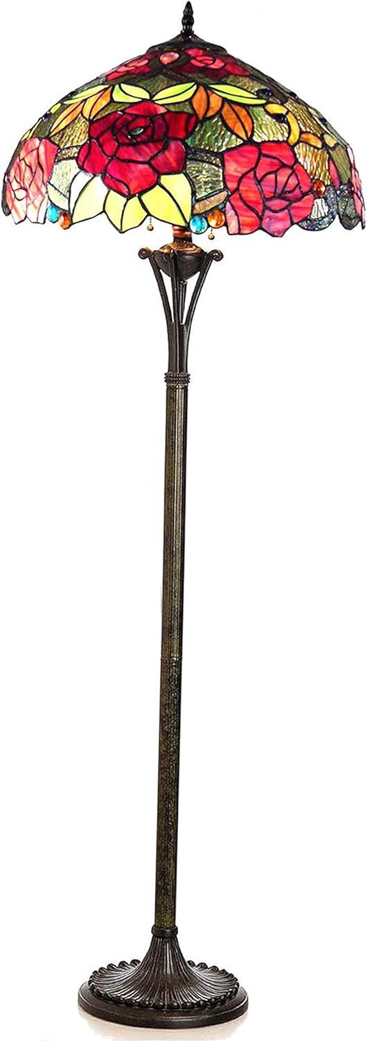🔥 Chloe CH18790RF18-FL2 Peggy Tiffany-Style Roses Floor Lamp with 18 Shade