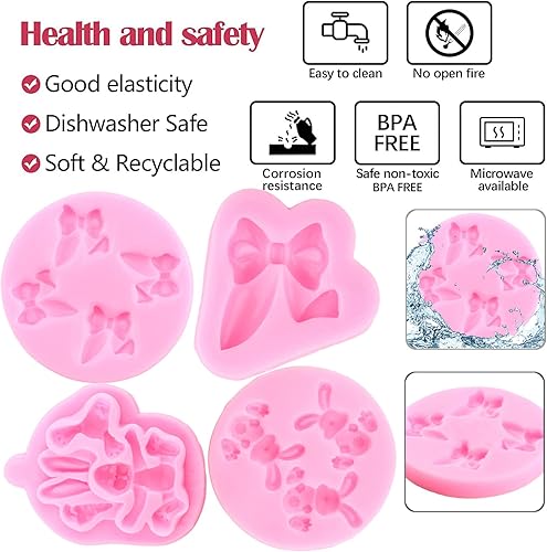 Vista 31 de ZiXiang Moldes para fondant de Pascua, moldes de silicona de conejo, molde de zanahoria y chocolate, molde de conejo, flor, caramelo para decoración